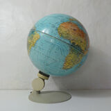 Old world map scan globe 1972 denmark vintage