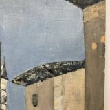Vintage painting church steeple
