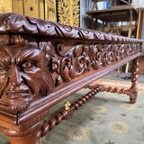 Office style Louis XIII solid oak carved restored