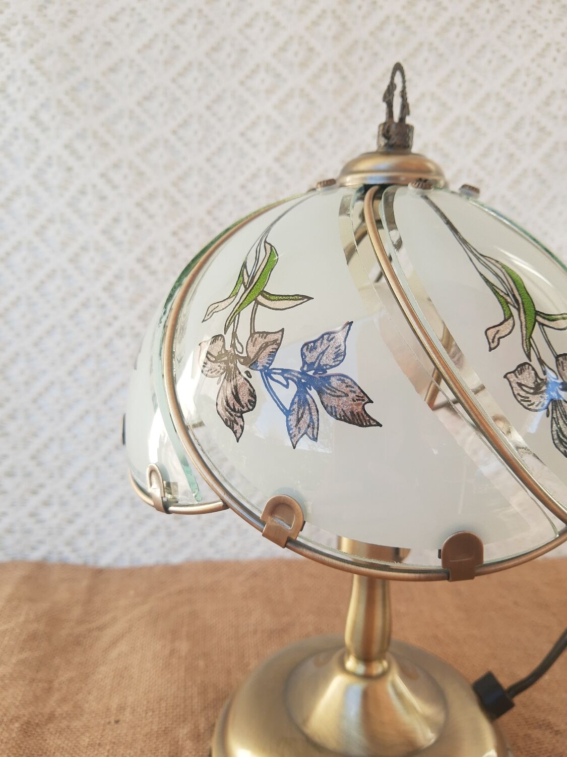 Touch table lamp vintage floral patterns