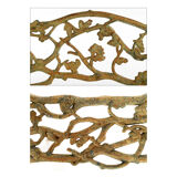 Green cast iron bench with green patina