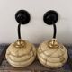 Pair of wall lights in marbled opaline