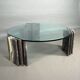Table basse italienne en marbre et verre
