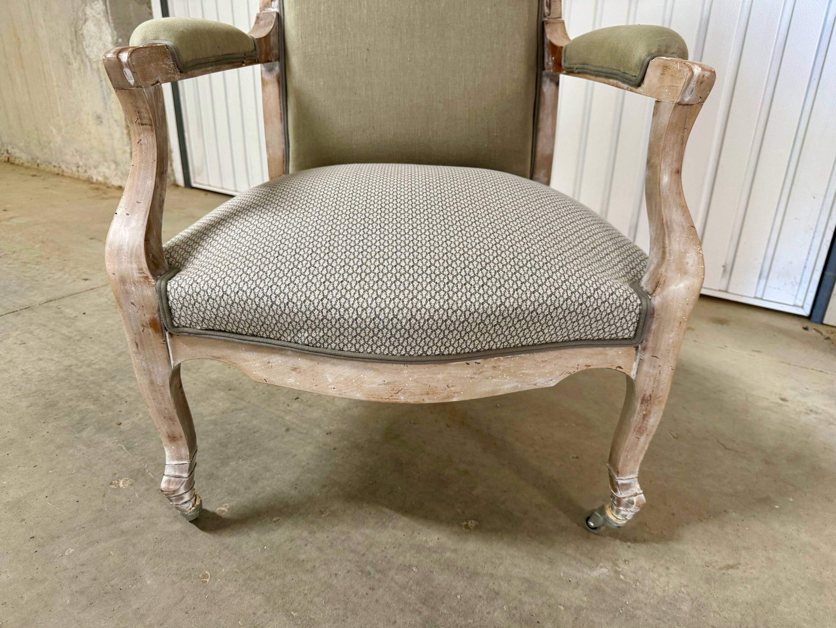 Khaki Voltaire Armchair