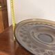70s Pressed Glass Smoke Fruit Bowl Coupe Stand Space Age