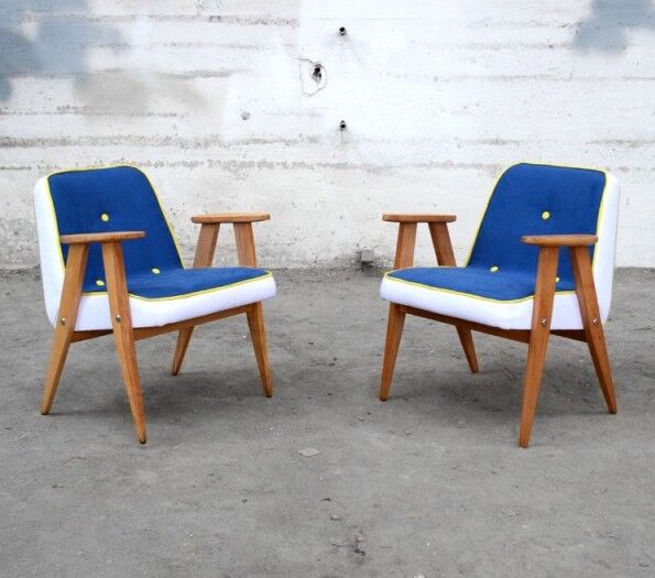 Chair of the 1960s Chierowski vintage blue