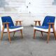 Fauteuil vintage des années 60 Chierowski bleu