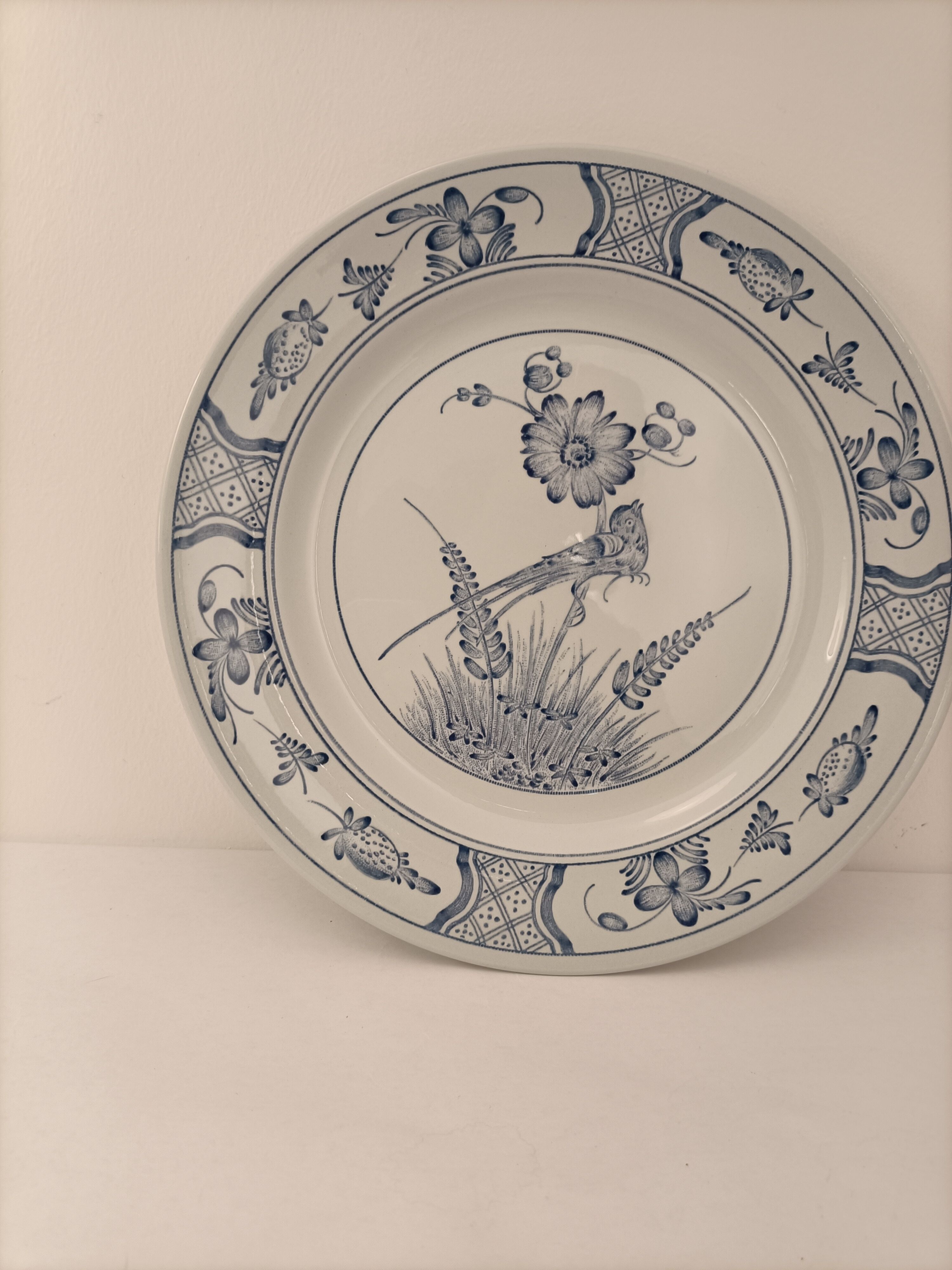 Dish blue bird fagel bla rorstrand pottery sweden christmas