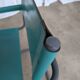 Vintage Mart Stam Style Armchair: Turquoise Leather, Black Chrome Cantileve