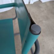 Vintage Mart Stam Style Armchair: Turquoise Leather, Black Chrome Cantileve