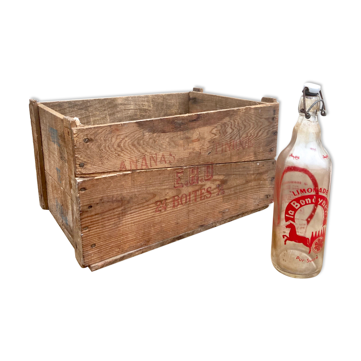 Locker Box Vintage wooden box - Pineapple Martinique - Fort de France