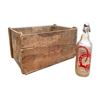 Locker Box Vintage wooden box - Pineapple Martinique - Fort de France