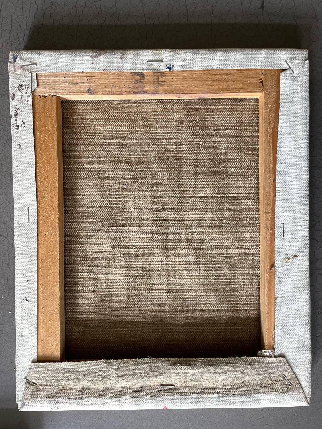 Vintage 70s garden landscape painting