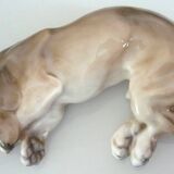 Sleeping dog sculpture, setter, pointer, Royal Copenhagen porcelain