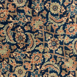 Large Vintage Indian Kashmiri Carpet Blue Wool Living Room Rug- 280x385cm