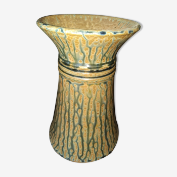 Sandstone vase enamelled large fire cooking 1930/50