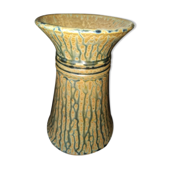 Sandstone vase enamelled large fire cooking 1930/50
