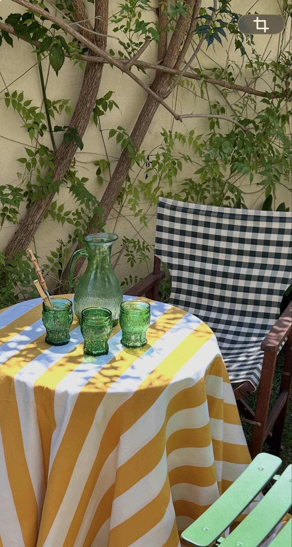 1 carafe and 3 green glasses from the '60s