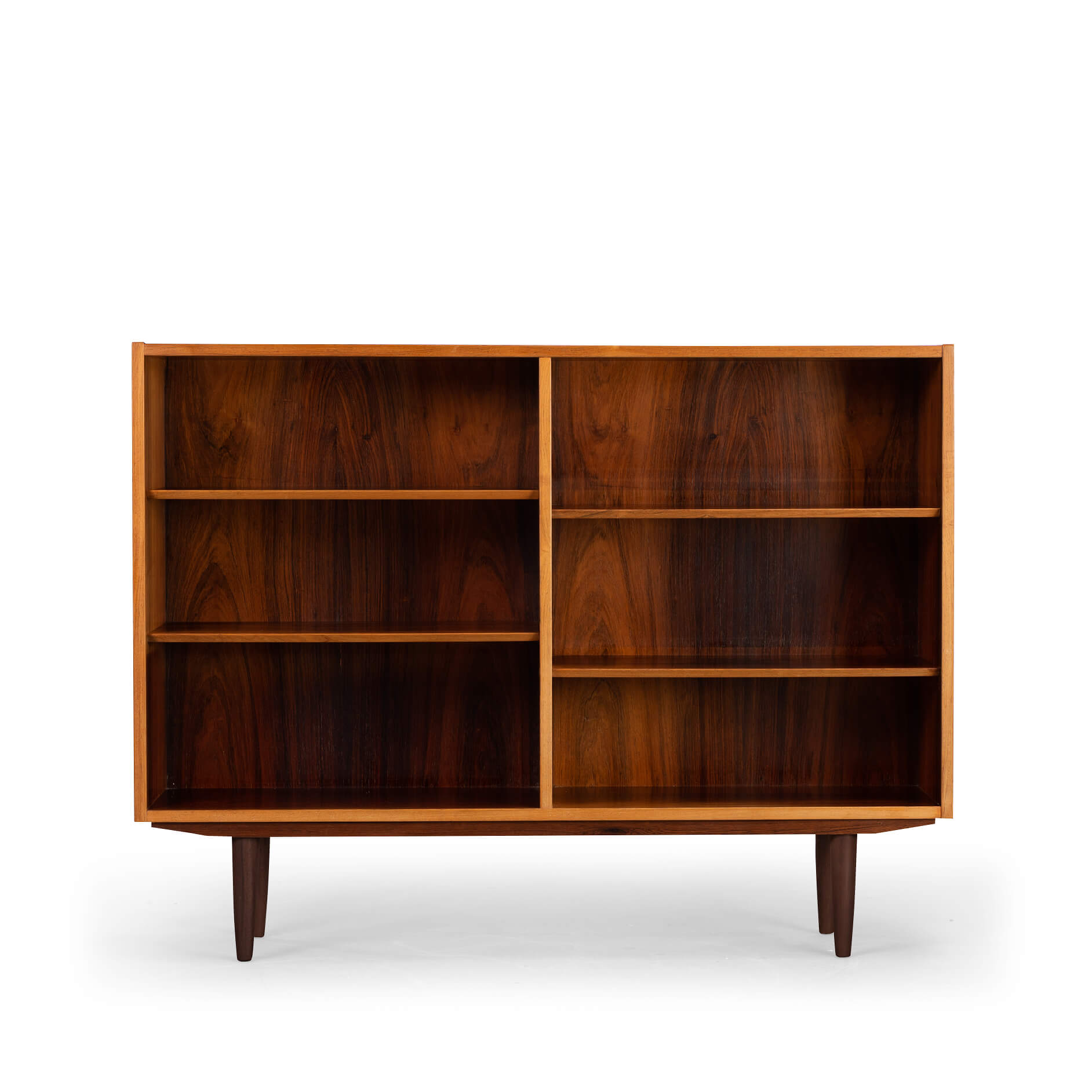 Low rosewood bookcase by Hundevad & Co, 1960
