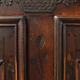 Rare French provincial carved cabinet or buffet with great patina, dated 18