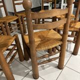Set of 8 Charles Dudouyt Brutalist Dining Chairs 1960
