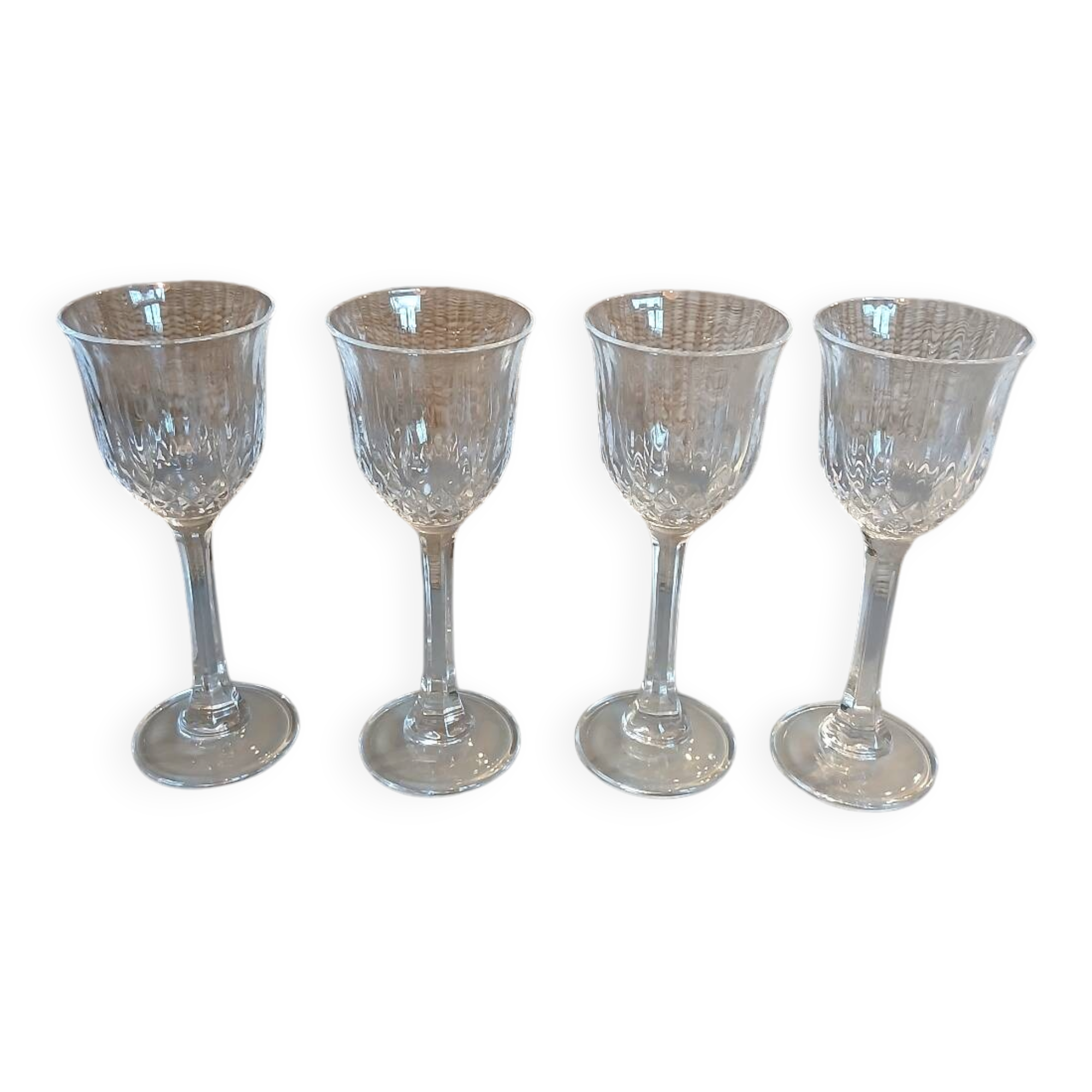 4 antique stemmed glasses