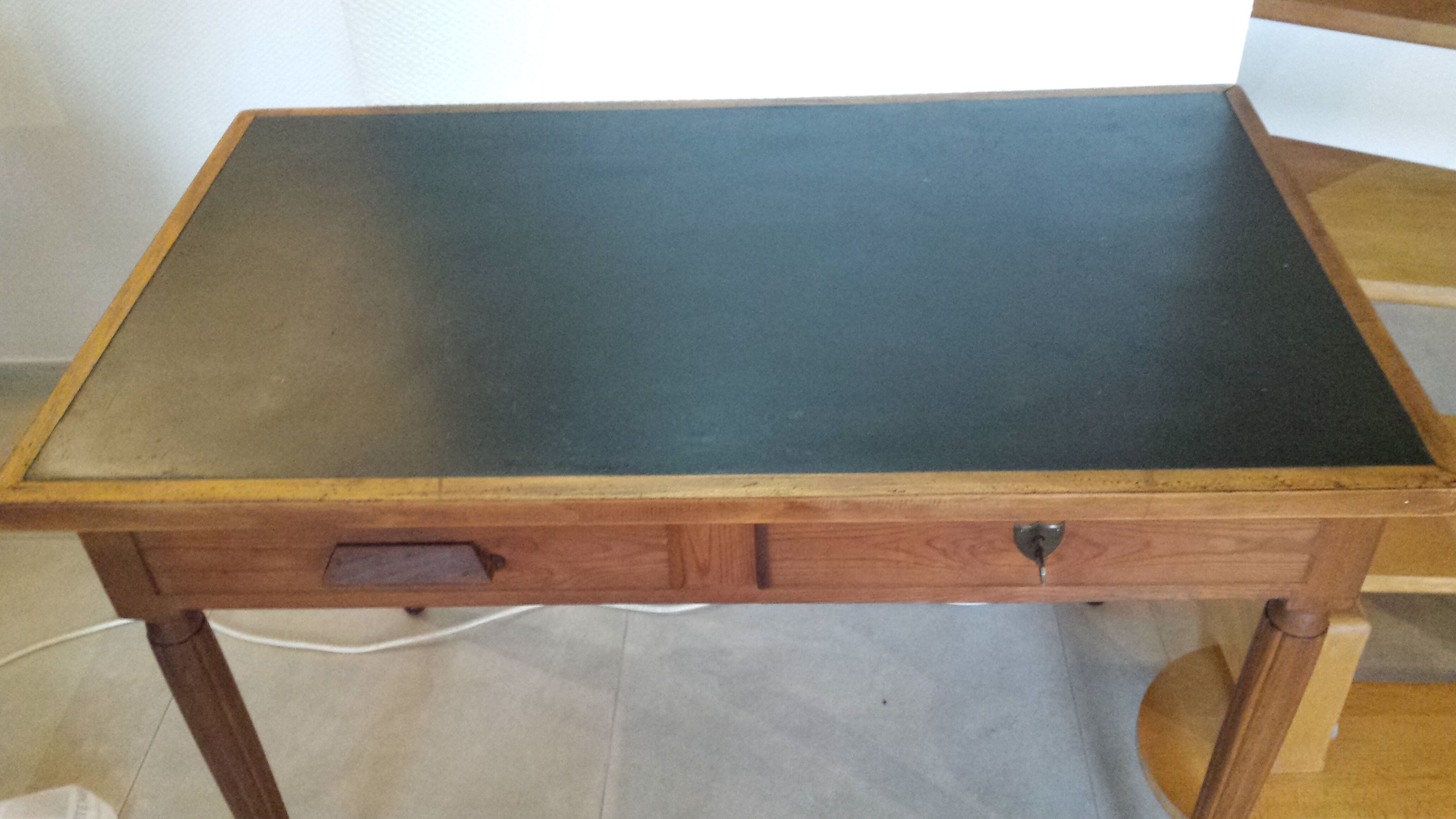 Executive office, black leather top