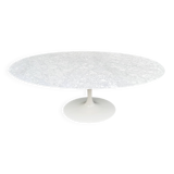 Original Knoll Tulip oval dining table (198cm) Carrara marble