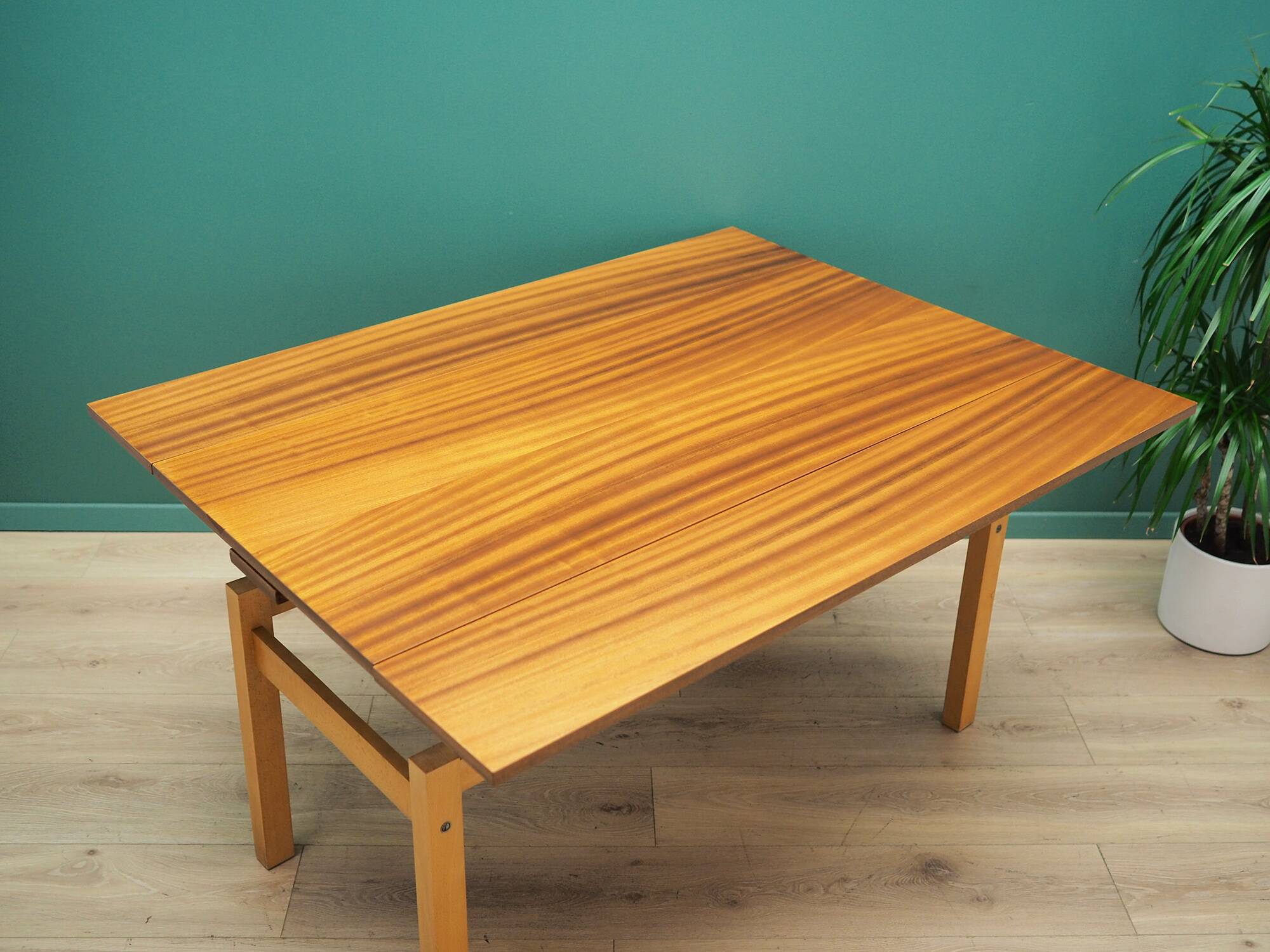 Beech table, Polish design, 1980s, manufacturer: OFM