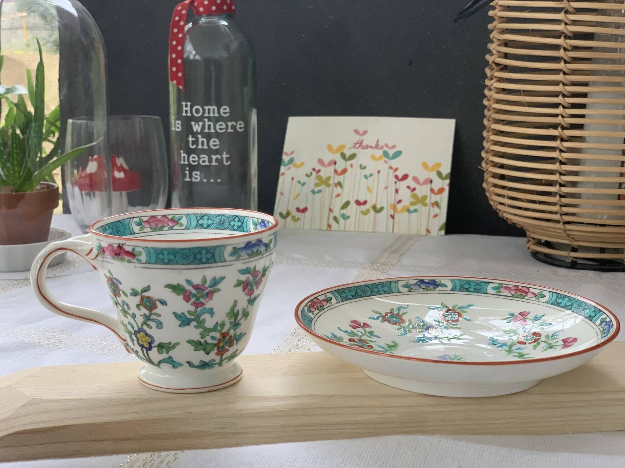 Minton English porcelain cup and under cup