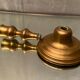 Brass bronze candle holder of the eighteenth period