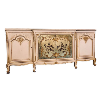 Italian sideboard 1940 wood and gold leaf