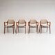 Ensemble de 4 chaises rembourrées Hartmut Lohmeyer pour Wilkhahn, années 1960.