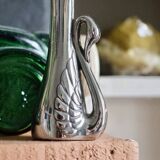 Vase vintage art déco en métal argenté