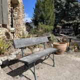 Garden bench in wood and cast iron