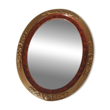 Modern oval mirror with flower decoration