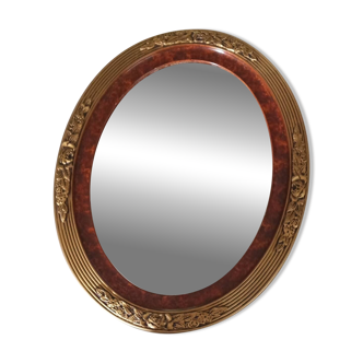 Miroir ovale moderne à décor de fleurs