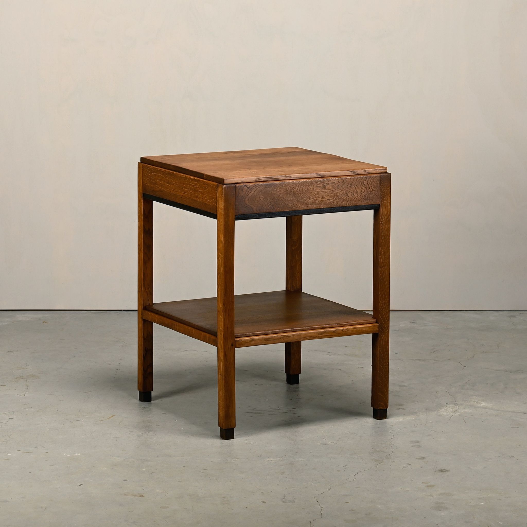 Dutch Modernist Art Deco Amsterdam School side table or bedside table Oak