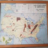 Vintage school map of the United States