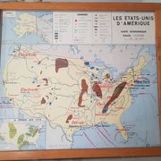 Carte scolaire vintage Etats Unis