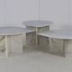 Ensemble de 3 tables d'appoint en marbre en forme de goutte d'eau, table basse vintage.
