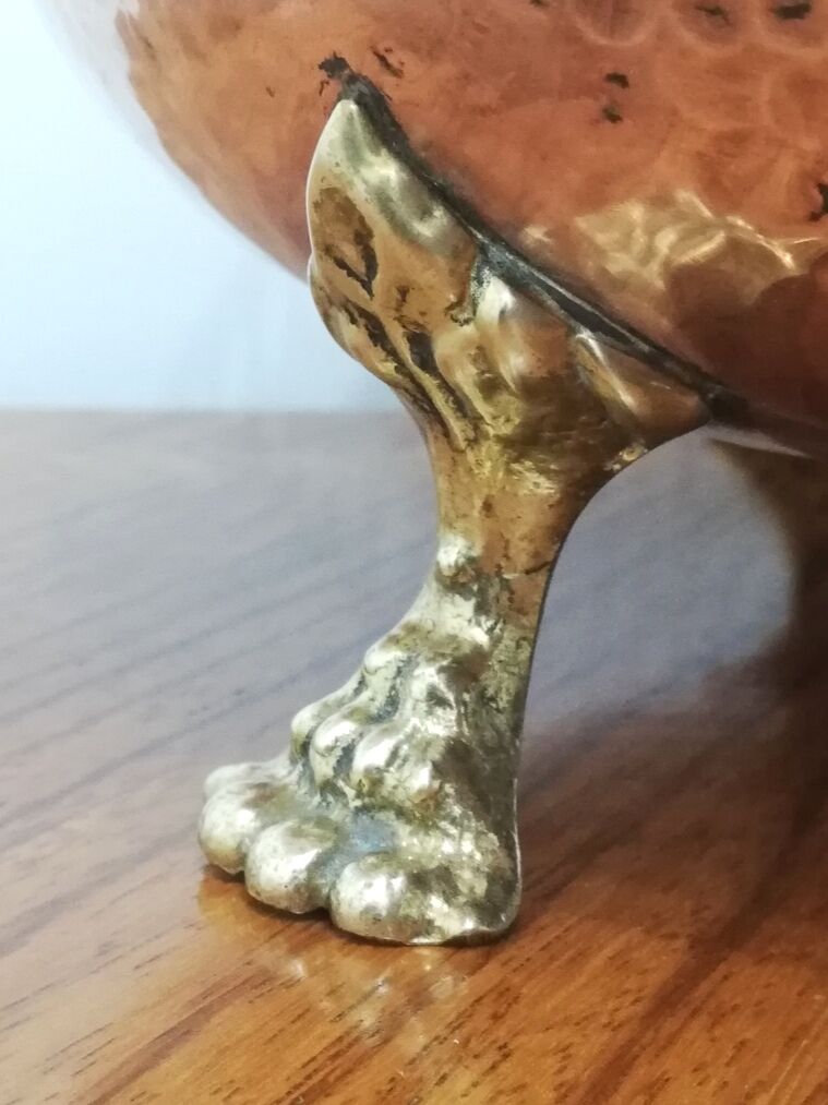 Brass and hammered copper planter