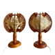 Pair of mid century wooden table lamps