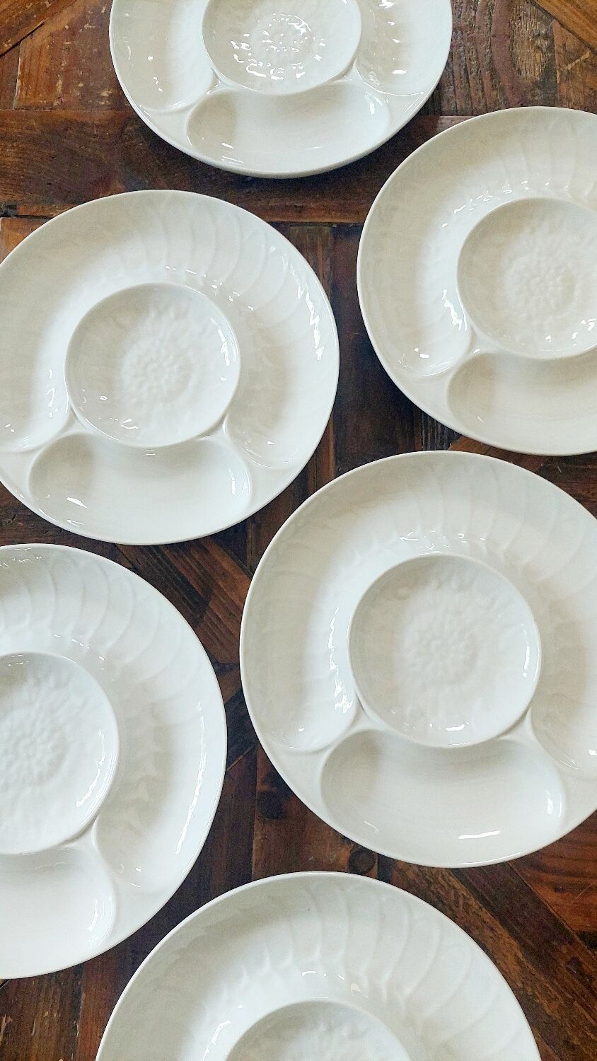 Service of 6 artichoke plates - Pillivuyt porcelain