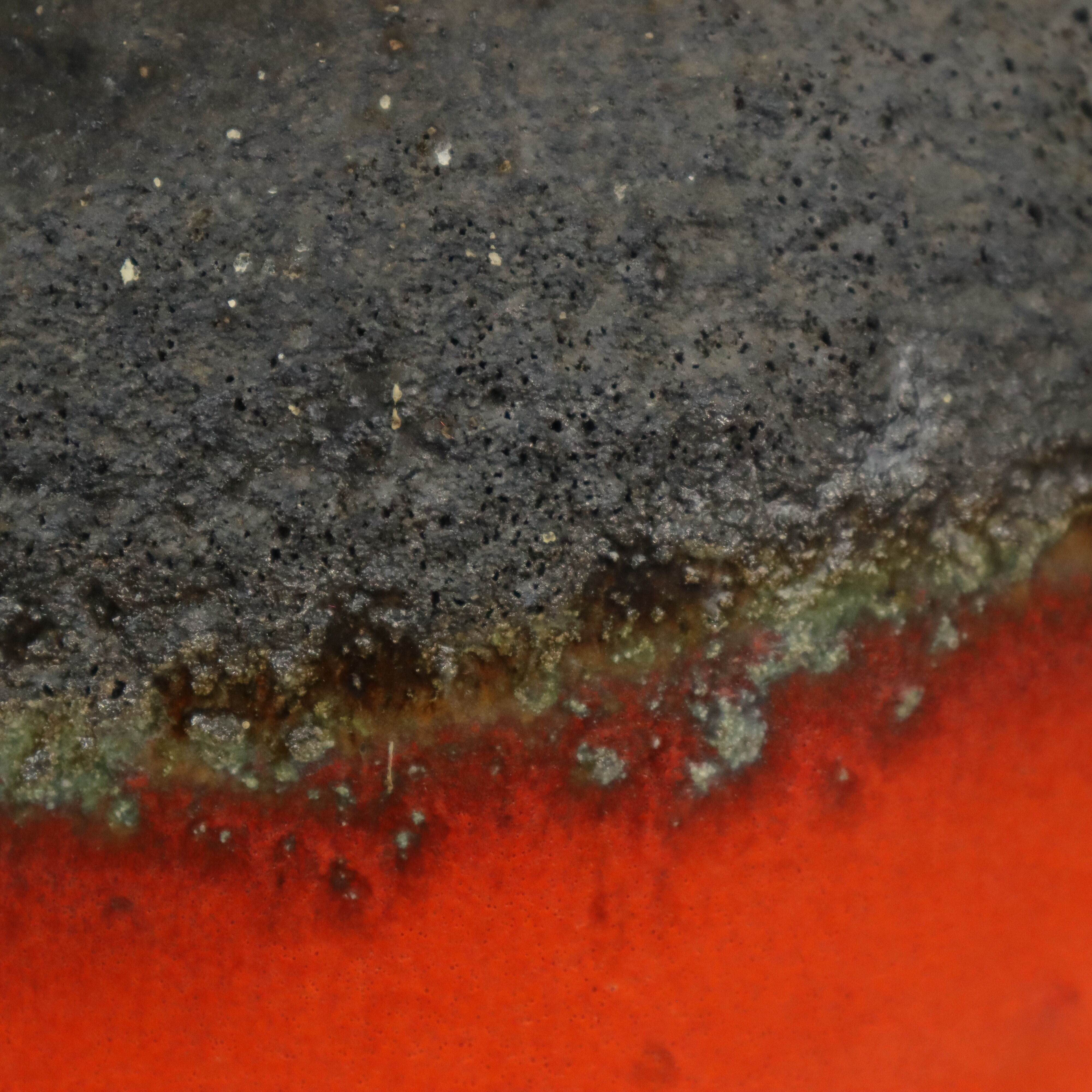 Orange red carstens fat lava vase xl west germany ceramic 7310-50