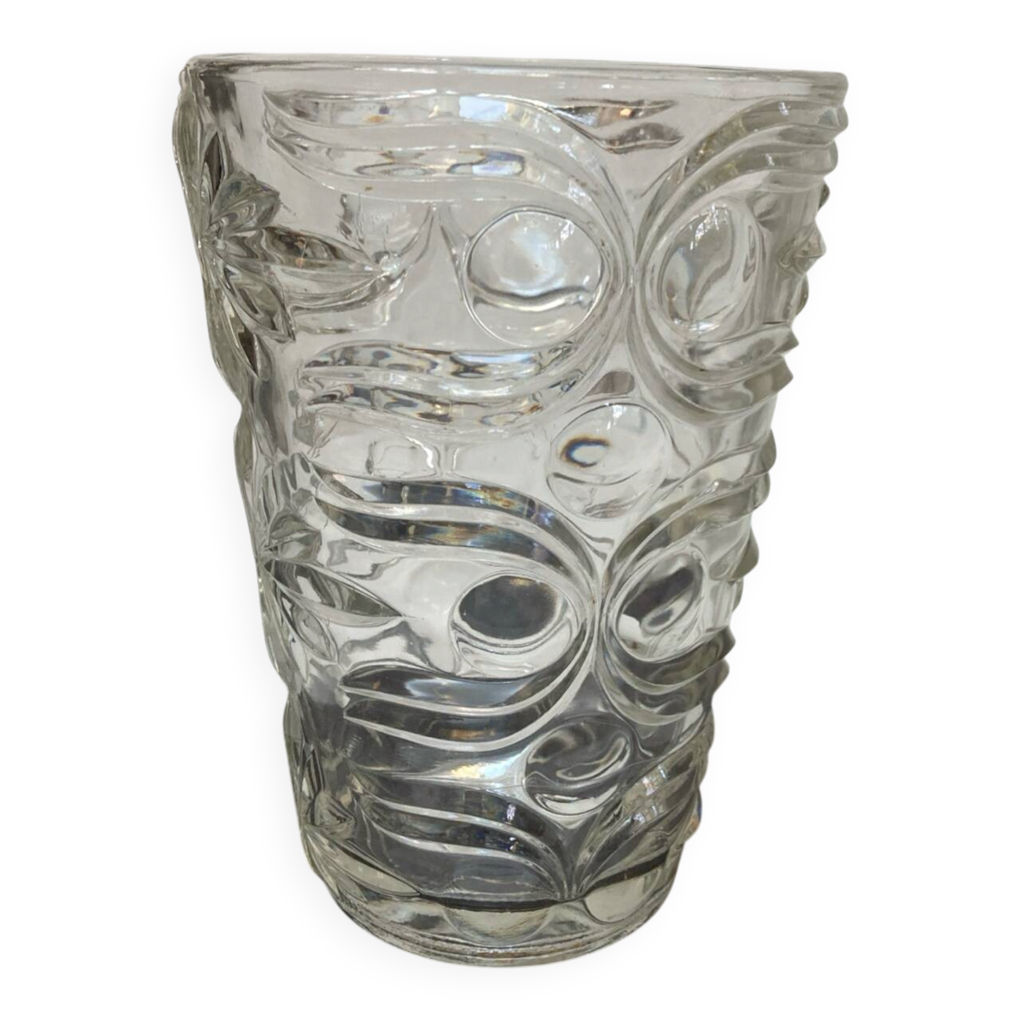 Large vintage 70s glass vase, Italian work