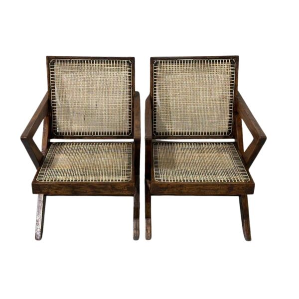Set de 2 fauteuils lounge Pierre Jeanneret PJ-SI-45-A X-Leg