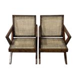 Set of 2 Pierre Jeanneret  PJ-SI-45-A X-Leg Lounge Chairs