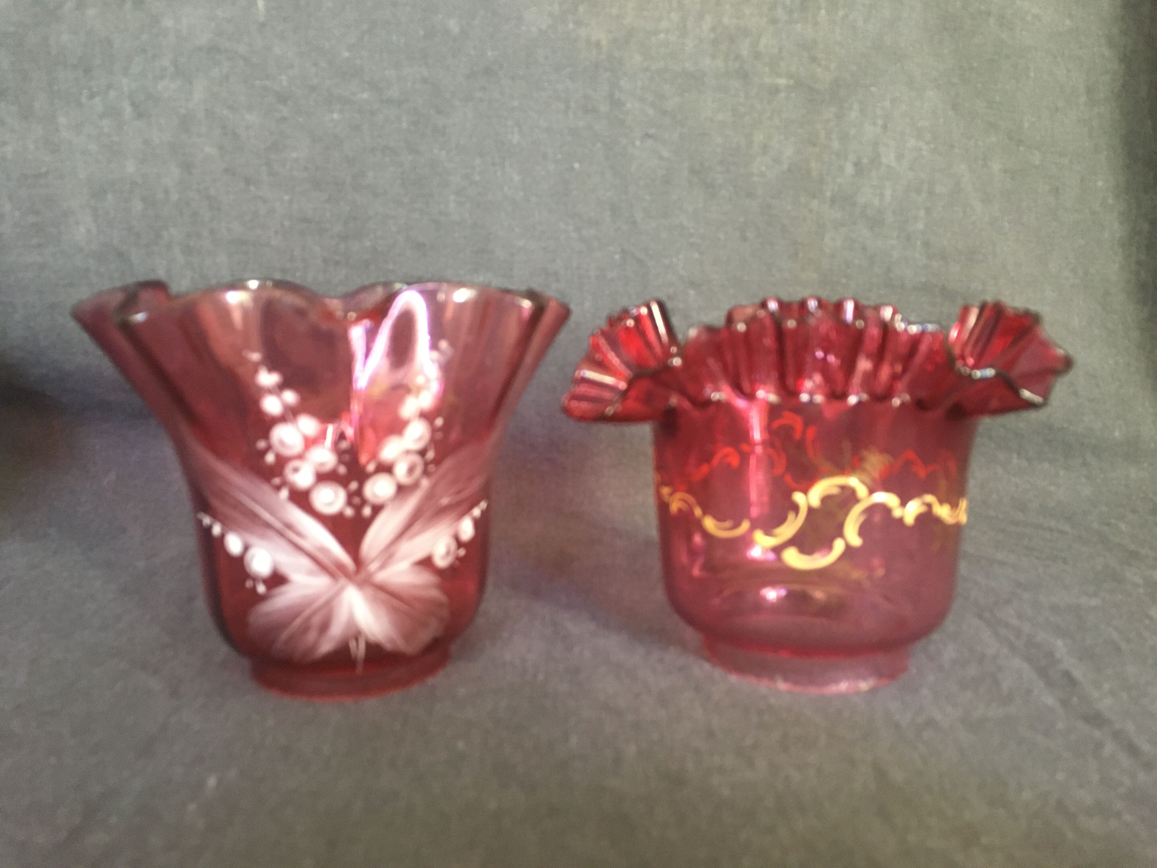 Enamelled red tulips