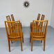 Lot de 6 chaises en hêtre massif vintage bois bicolore design annee 60